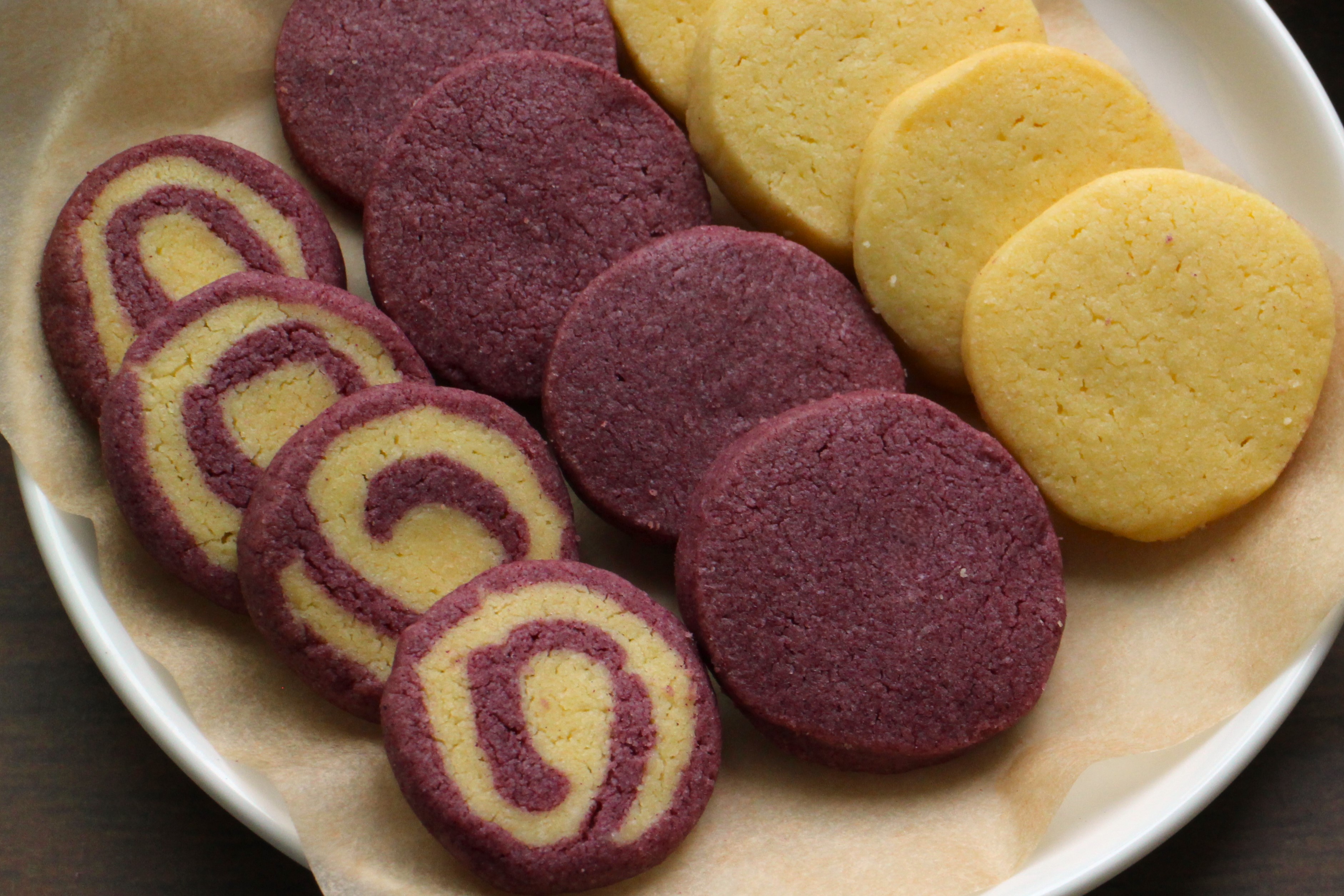 紫いもの粉で作るクッキー